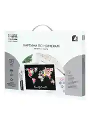 Картина по номерам на черном холсте ТРИ СОВЫ "Мир цветов", 40х50 см, c красками и кистями