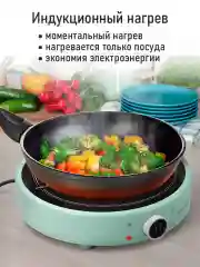 Бирюзовый электрическая индукционная безимпульсная плитка MARTA MT-HP4222A ментол
