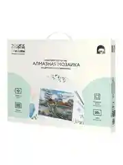 Алмазная мозаика Три совы "Зима в деревне", холст на деревянном подрамнике, 40х50 см