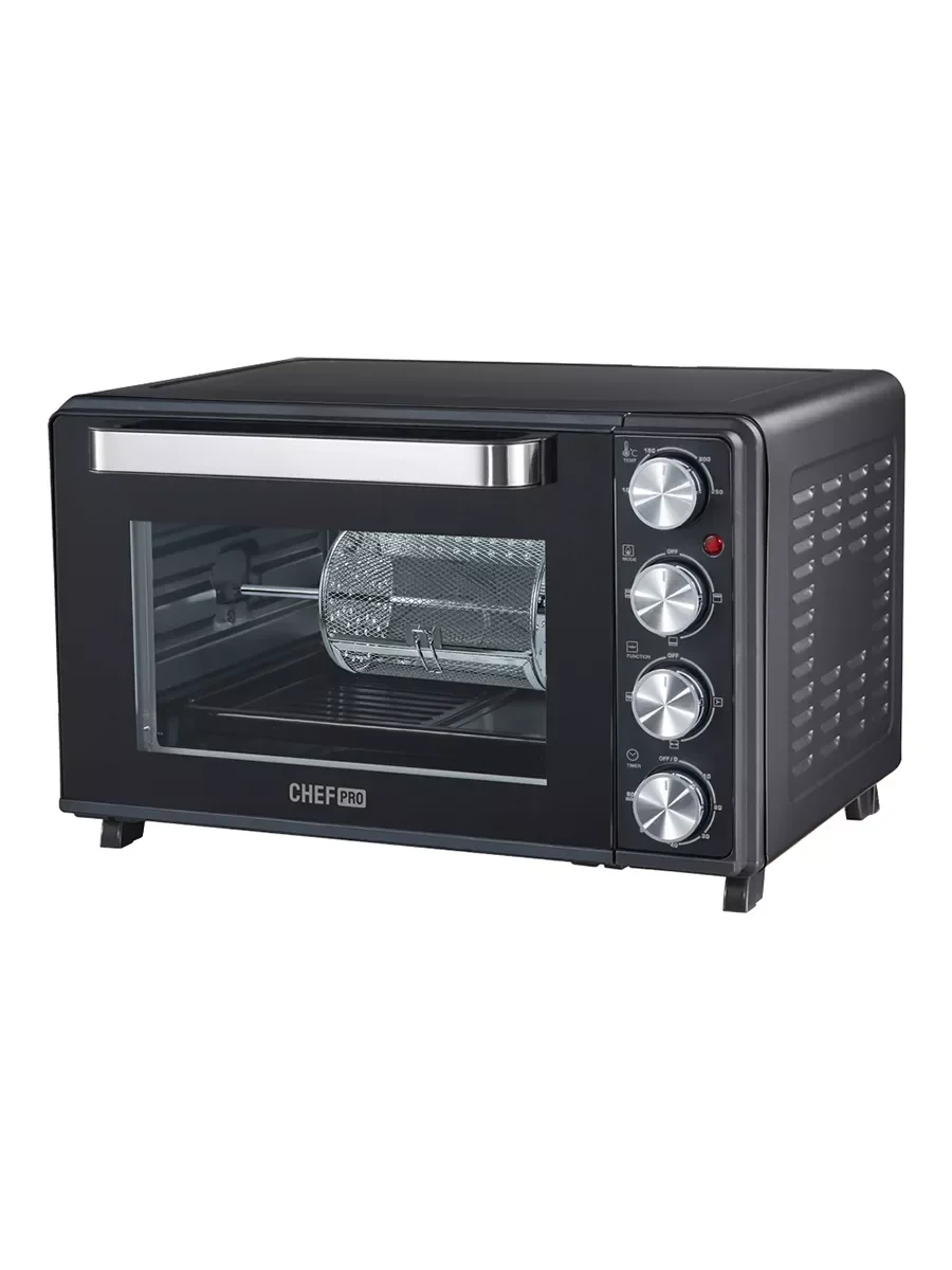 Черный духовой шкаф CHEF PRO CF-EO2101A (33 литра, конвекция, аэрофритюрница, вертел, шашлычница)