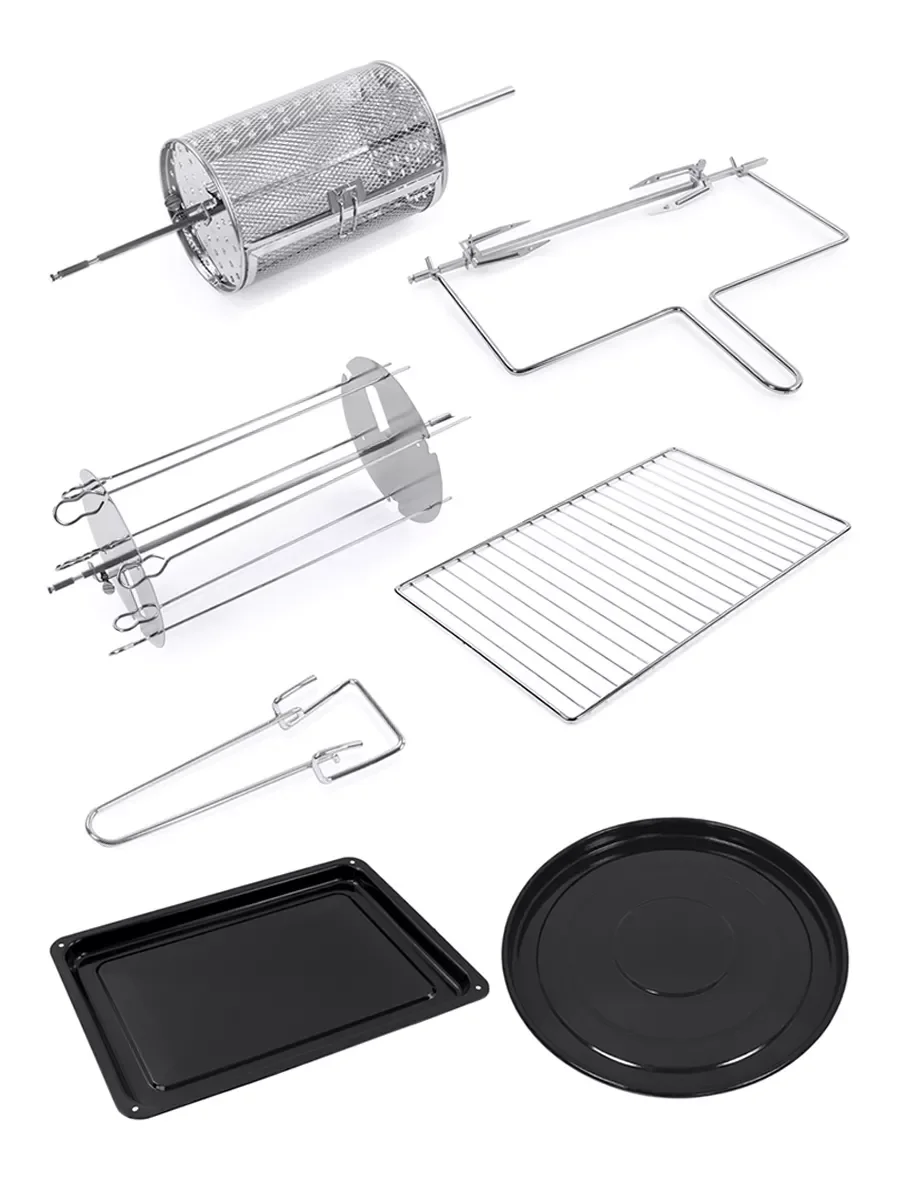 Черный духовой шкаф CHEF PRO CF-EO2101A (33 литра, конвекция, аэрофритюрница, вертел, шашлычница)