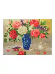 Алмазная мозаика Три совы "Пионы", холст, картонная коробка с пластиковой ручкой, 50х70 см