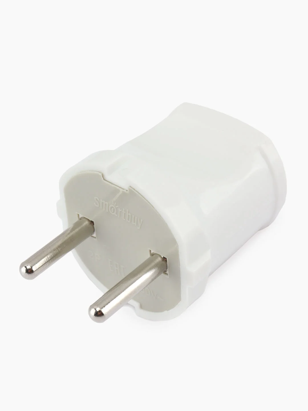 Вилка Smartbuy SBE-10-P04-w, 10A, 250В, без заземления, белая
