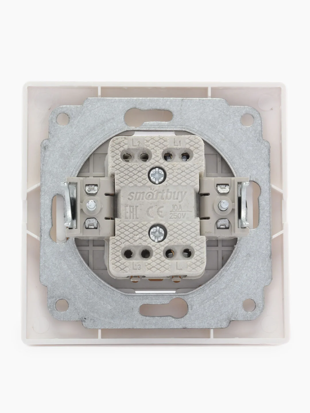Выключатель Smartbuy SBE-01w-10-SW1-0-с, керамика, 1-клавишный, 10A, белый