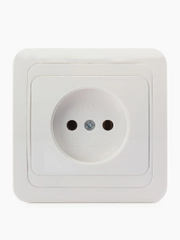 Розетка Smartbuy SBE-02w-10-S1-N, 1 гнездо, 10A, без заземления, белая