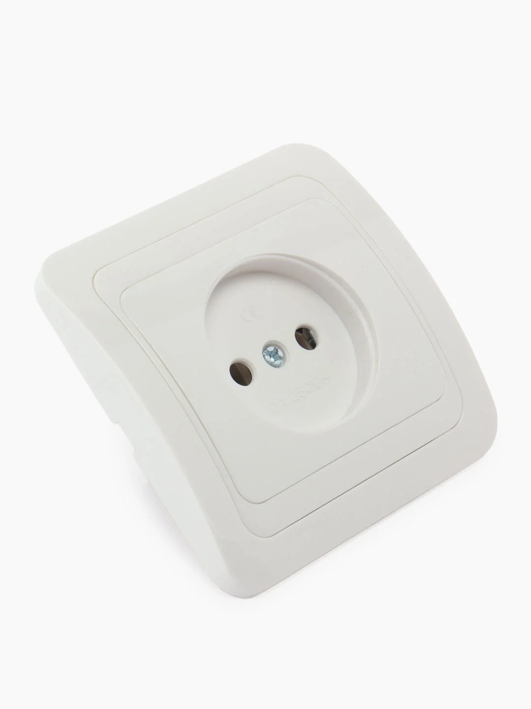 Розетка Smartbuy SBE-02w-10-S1-N, 1 гнездо, 10A, без заземления, белая