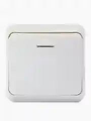 Выключатель Smartbuy SBE-03w-10-SW1-1, с индикатором, 1-клавишный, 10A, белый