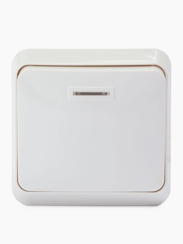 Выключатель Smartbuy SBE-03w-10-SW1-1, с индикатором, 1-клавишный, 10A, белый