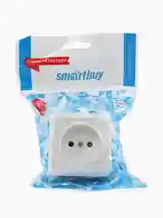 Розетка Smartbuy SBE-03w-10-S1-N-c, 1 гнездо, 10A, без заземления, белая