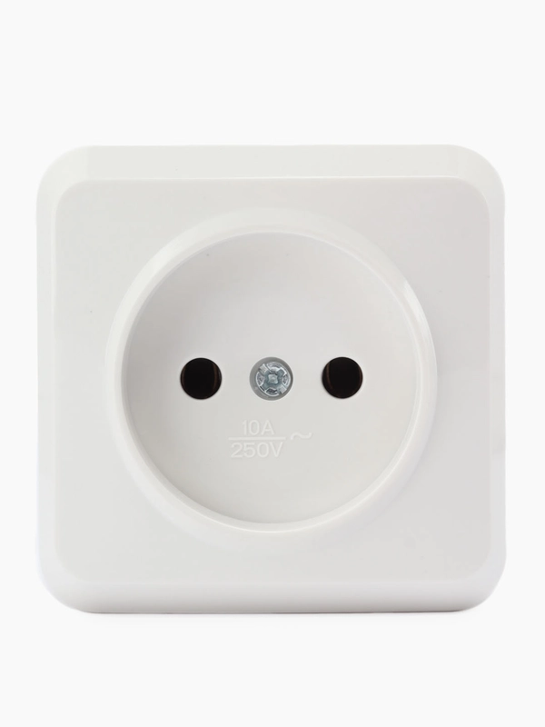 Розетка Smartbuy SBE-03w-10-S1-N-c, 1 гнездо, 10A, без заземления, белая