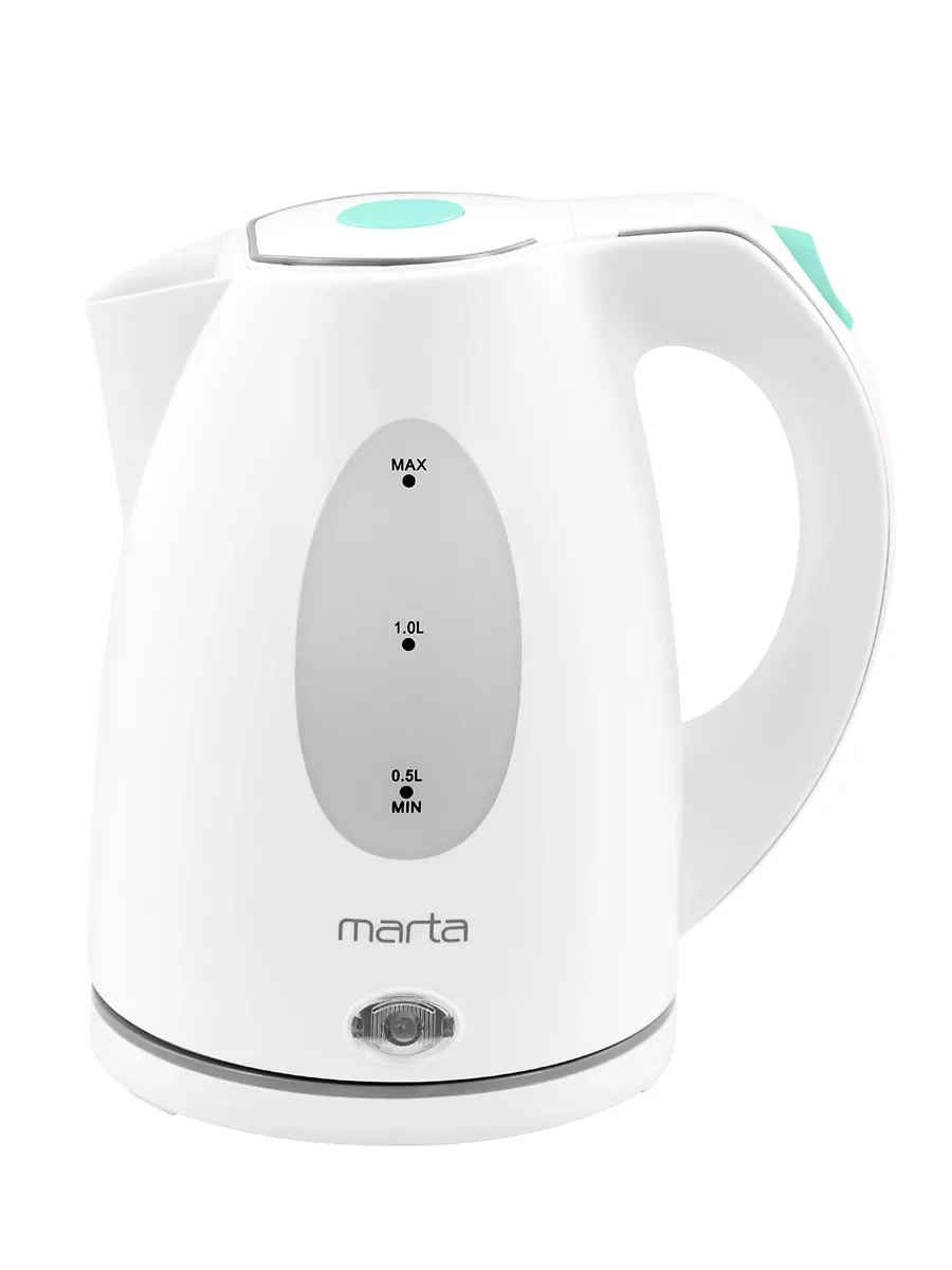 Белый электрический чайник MARTA MT-4638 / 2200W/ Объем-1,7л/ белый,ментол