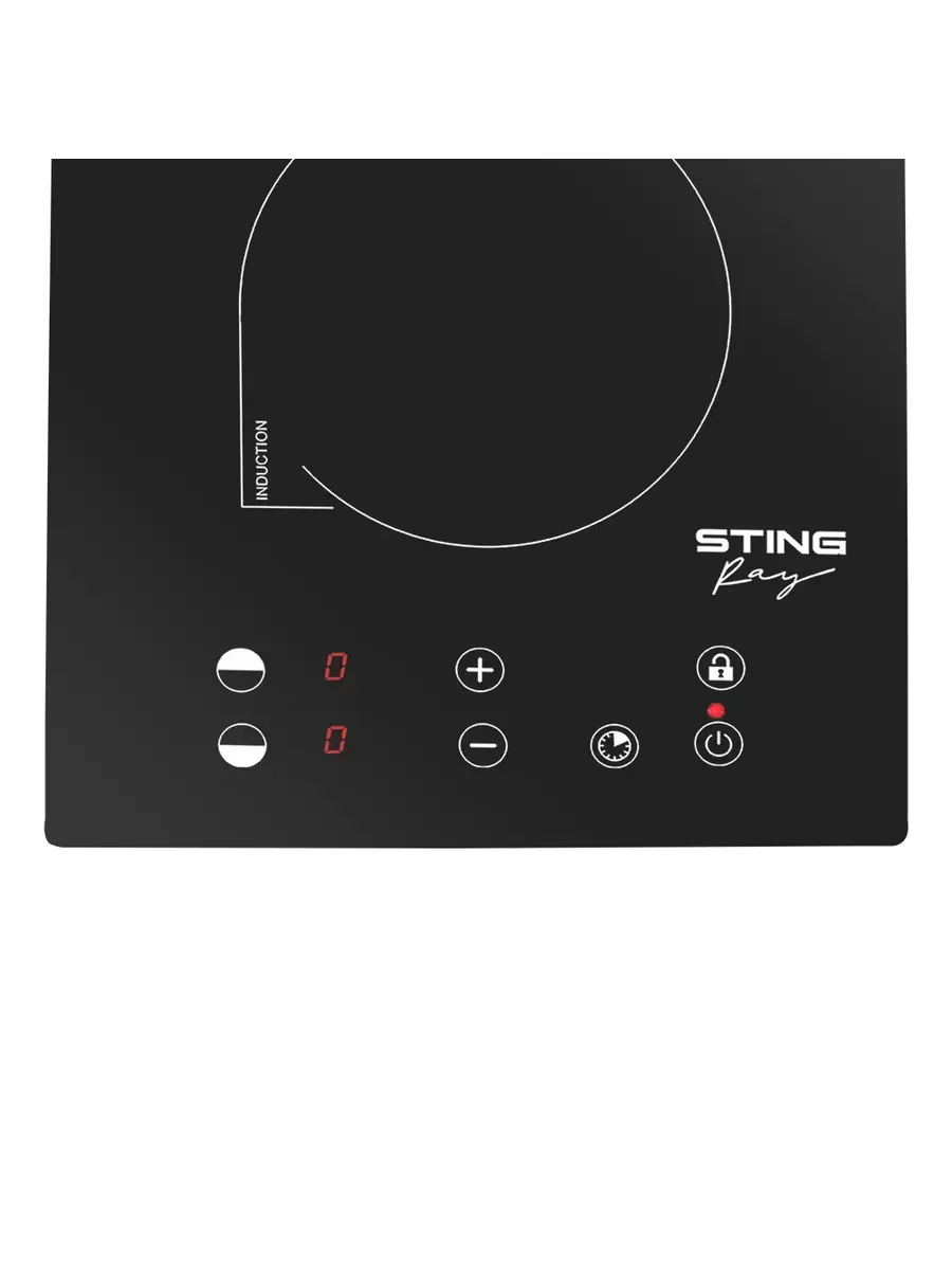 Черный электрическая индукционная безимпульсная плитка STINGRAY ST-HP3512A сталь
