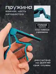 Синий универсальный каподастр для гитары, металлический, зажим для струн