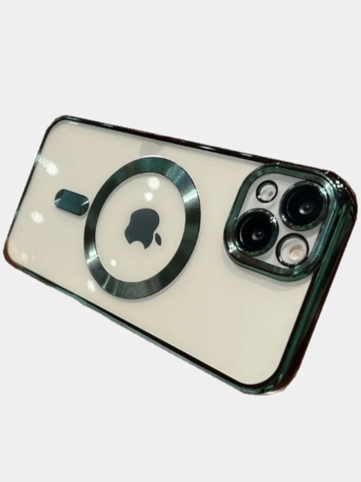 Зеленый чехол MagSafe (Магсейф) силиконовый для iPhone 11, 12, 13, 14, 15, X/XS, XR, Pro, Pro Max, Plus