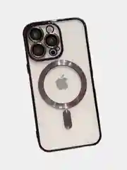 Черный чехол MagSafe (Магсейф) силиконовый для iPhone 11, 12, 13, 14, 15, X/XS, XR, Pro, Pro Max, Plus