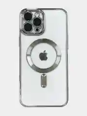 Серый чехол MagSafe (Магсейф) силиконовый для iPhone 11, 12, 13, 14, 15, X/XS, XR, Pro, Pro Max, Plus