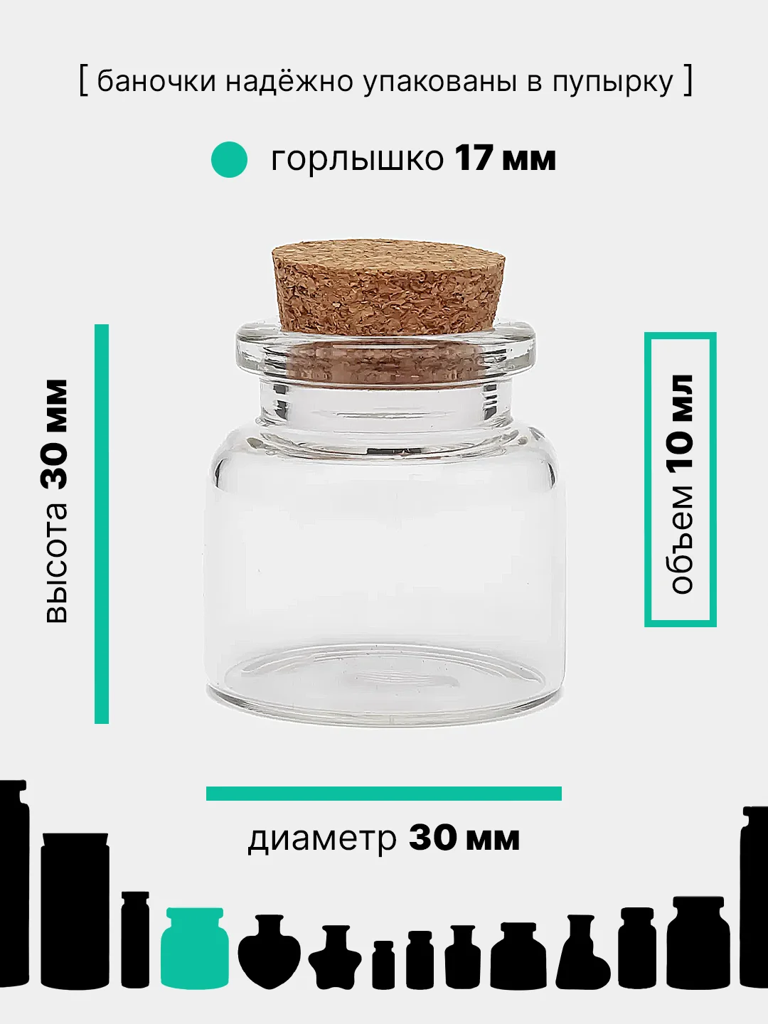 Медный стеклянные маленькие баночки, пробники с крышкой, объем 0,7/1/1,5/2/3/4/10/17/20/30 мл