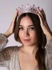 Розовый диадема, корона со стразами