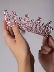 Розовый диадема, корона со стразами