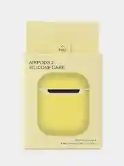 Желтый чехол для наушников AirPods 1/2 силиконовый