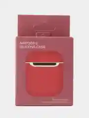 Алый чехол для наушников AirPods 1/2 силиконовый