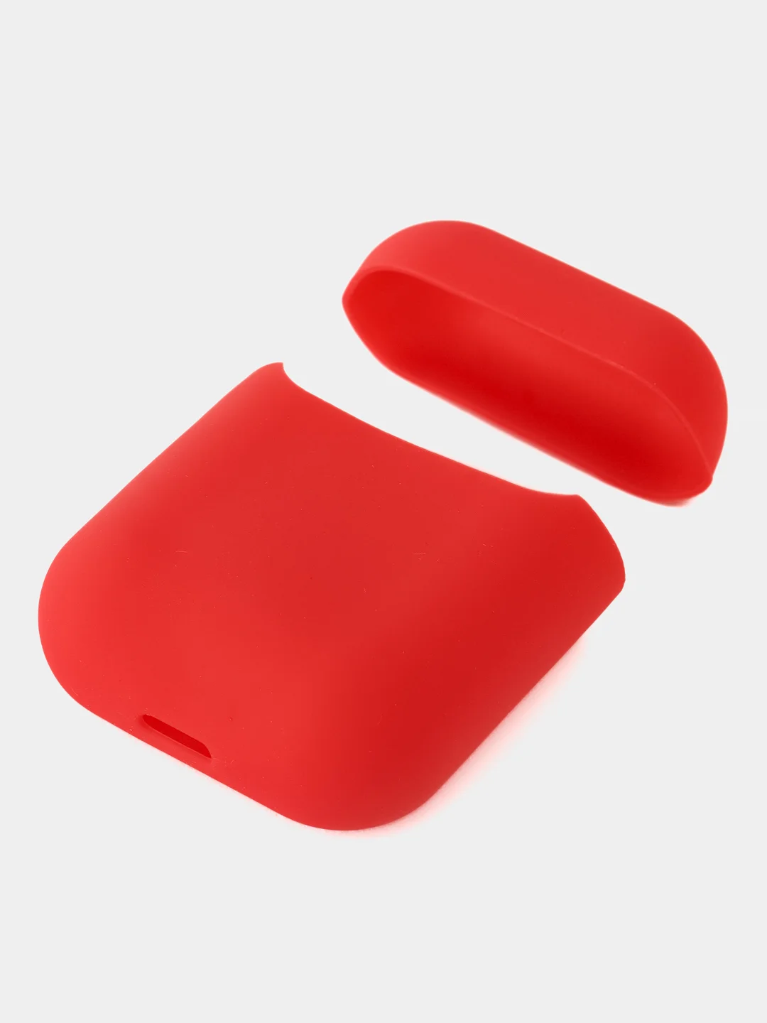 Алый чехол для наушников AirPods 1/2 силиконовый