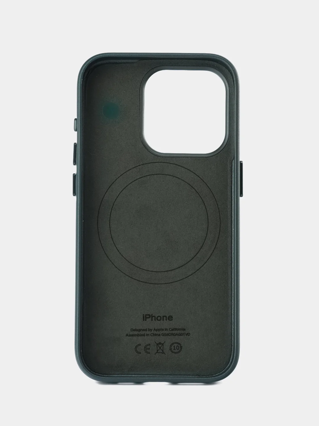 Зеленый кожаный чехол Leather Case для iPhone 15 Pro с функцией MagSafe