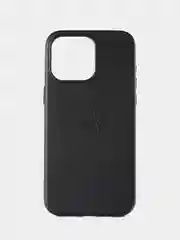 Черный кожаный чехол Leather Case для iPhone  15 Pro Max с функцией MagSafe