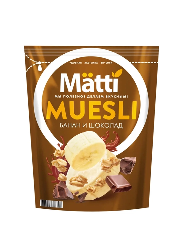 Мюсли MATTI Банан и шоколад, 250 г