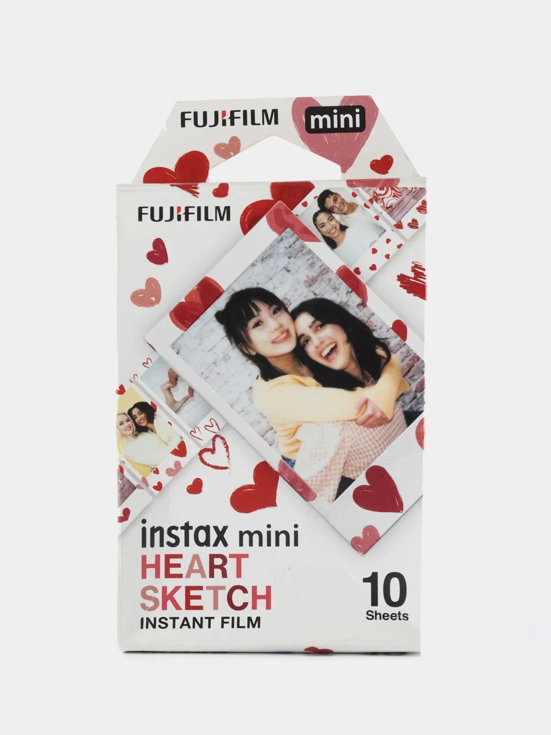 Красный картридж Fuji Fujifilm с сердечками, для снимков Instax Mini