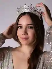 Прозрачный диадема, корона со стразами