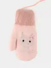 Конфетный варежки для девочки утепленные, варежки с завязками