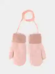 Конфетный варежки для девочки утепленные, варежки с завязками