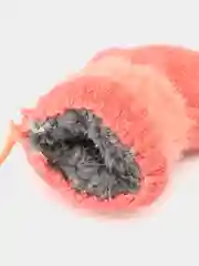 Коралловый варежки для девочки утепленные, варежки с завязками