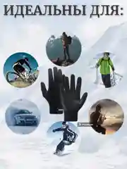 Угольный перчатки утепленные, демисезонные, сенсорные, спортивные, для мужчин и женщин