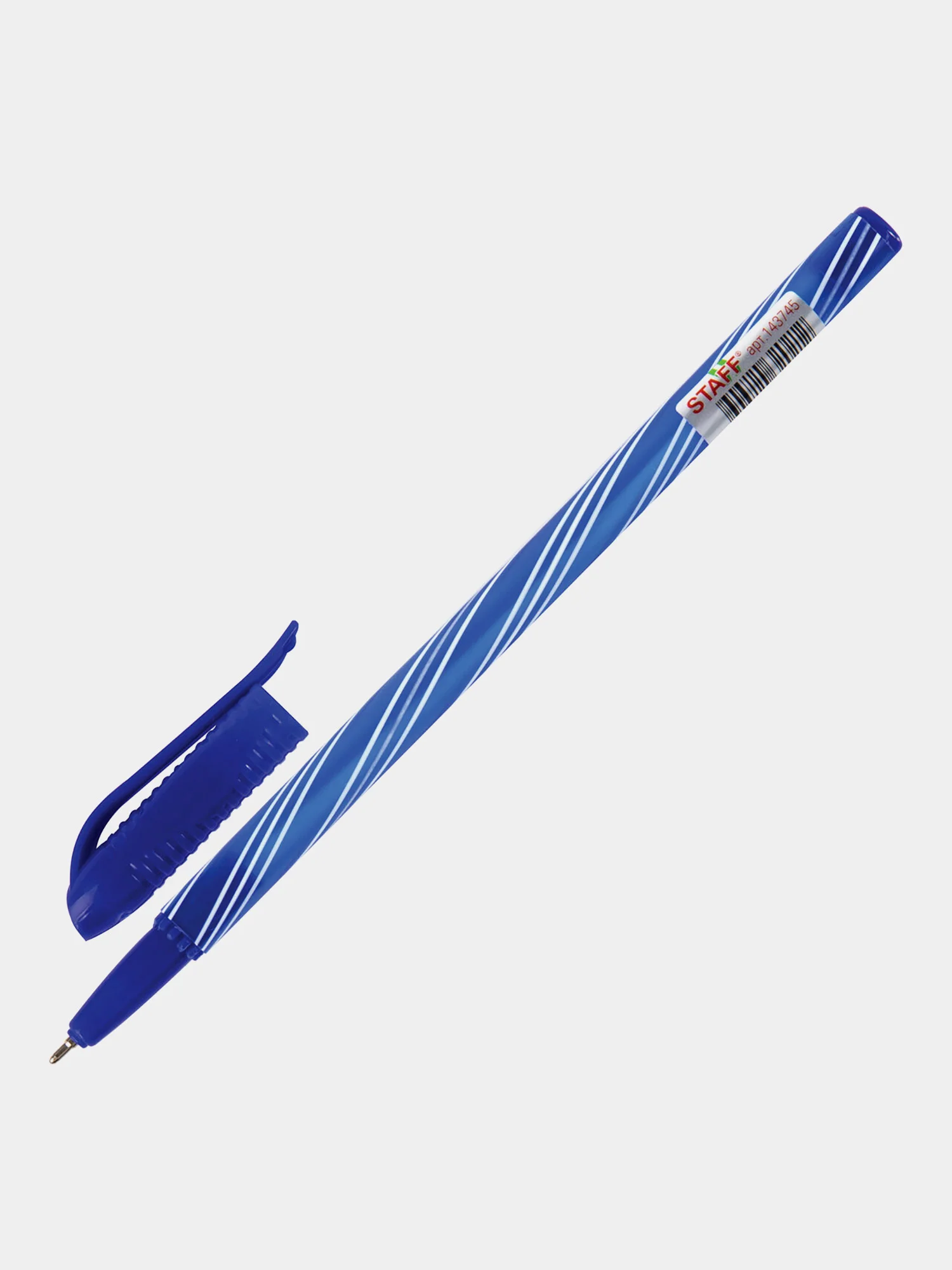 Ручки шариковые синие Staff College BP-12, 880998, набор 50 штук тонкие для школы, 0,35 мм
