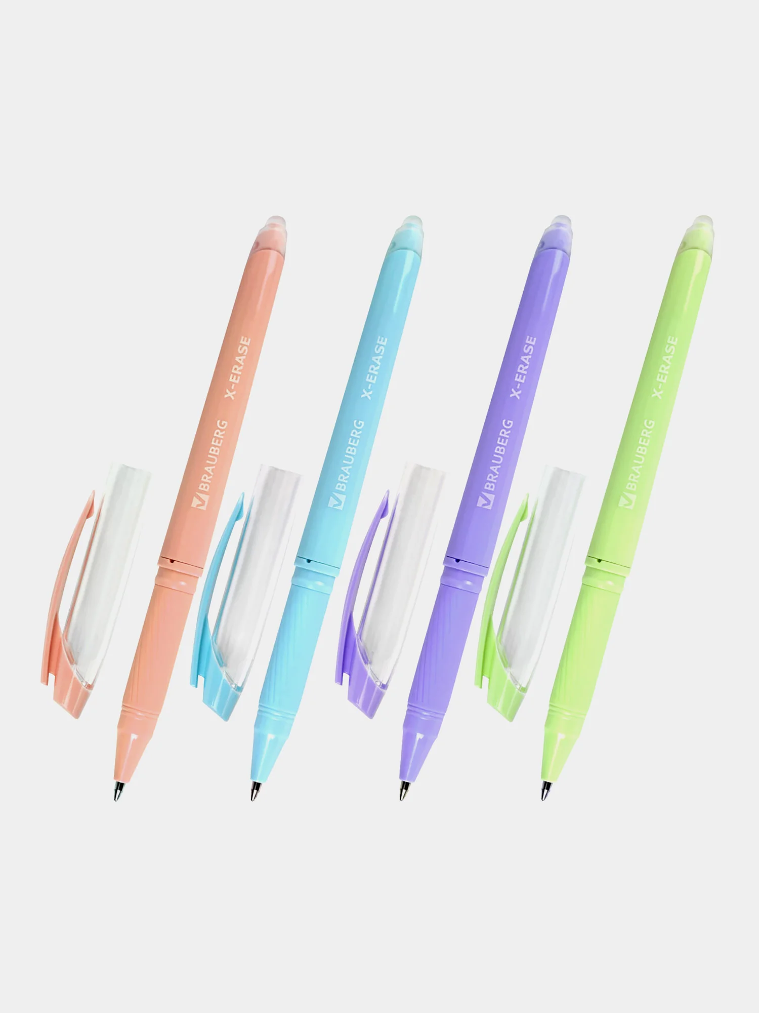 Ручки пиши стирай Brauberg X-Erase, 881002, набор 4 шт гелевые синие с грипом, стираемые