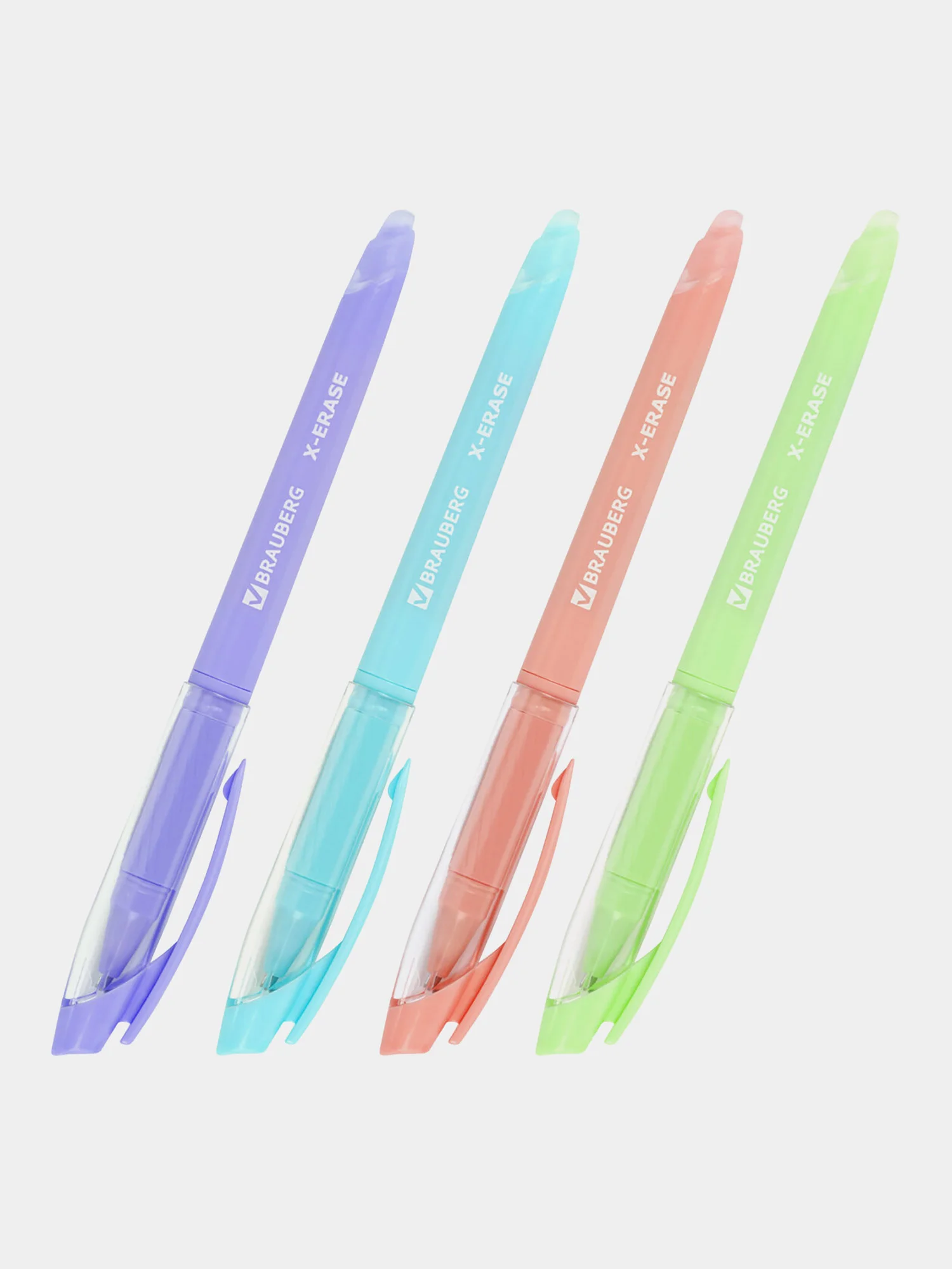 Ручки пиши стирай Brauberg X-Erase, 881002, набор 4 шт гелевые синие с грипом, стираемые