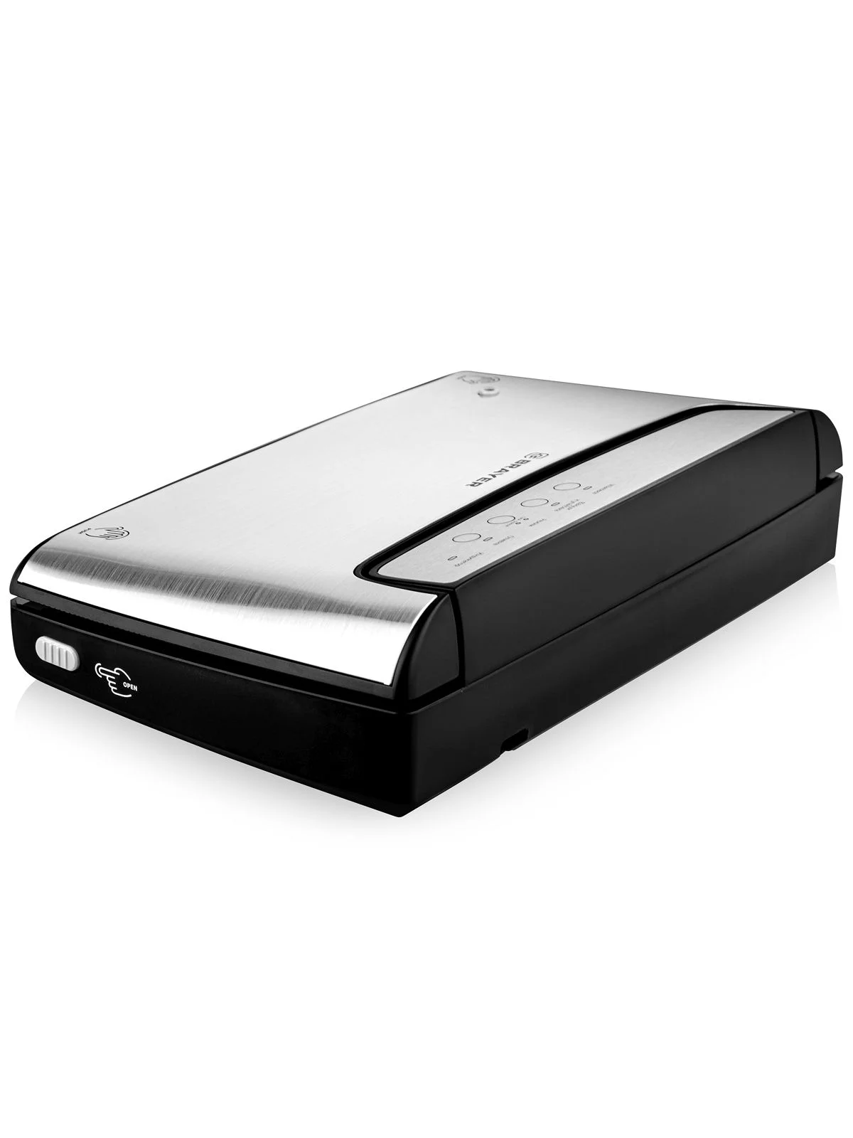 Вакууматор BRAYER BR5071, 140 Вт, скорость 5.5 л/мин, 0.8 бар, встроенный нож