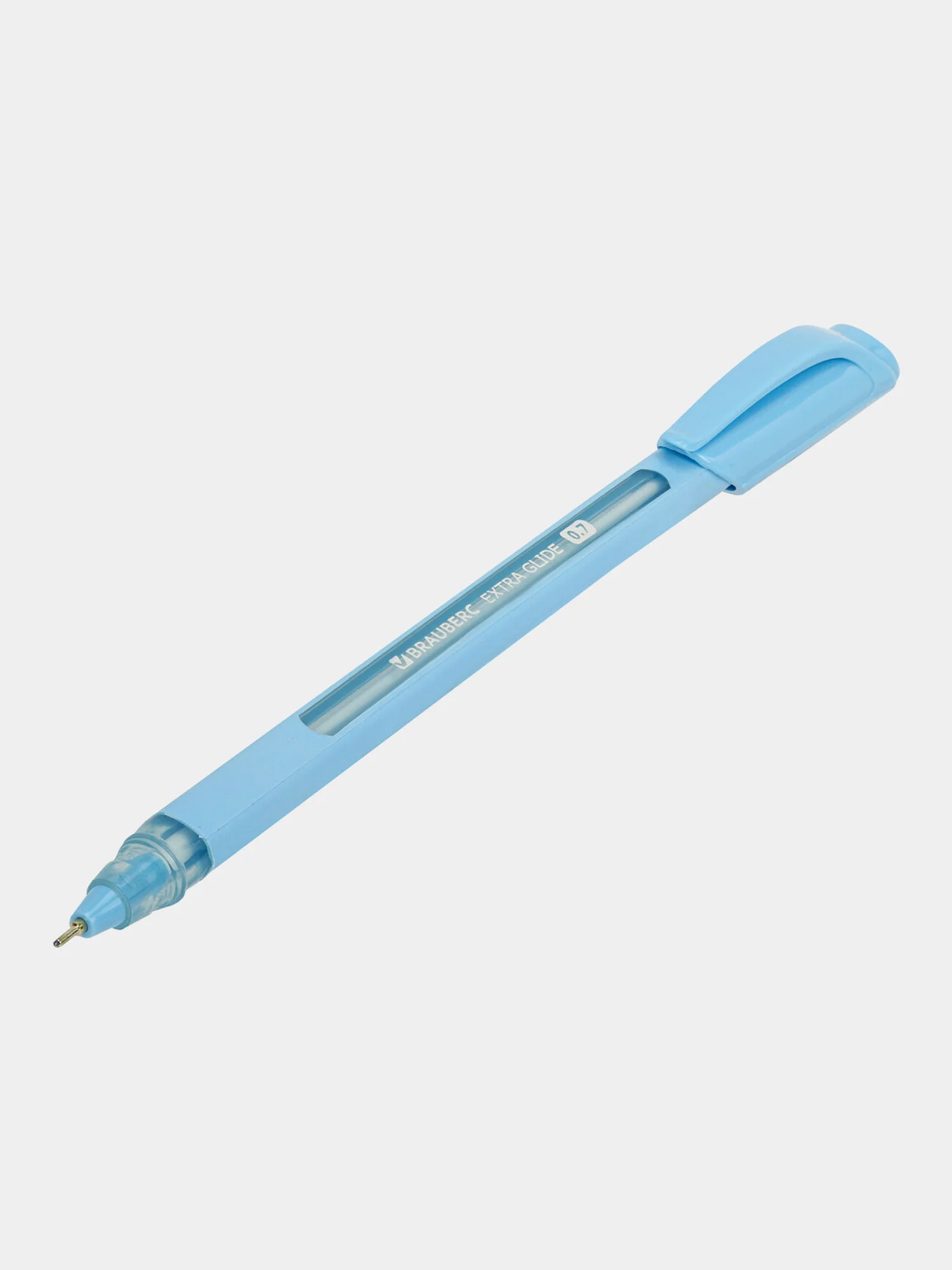 Ручки шариковые синие Brauberg Pastel, 881018, набор 12 штук тонкие для школы с грипом