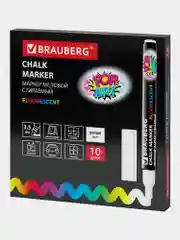 Маркеры меловые Brauberg Pop-art, 880740, фломастеры белые стираемые для доски набор 10 шт