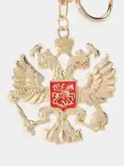 Коралловый брелок для ключей, герб РФ, герб СССР