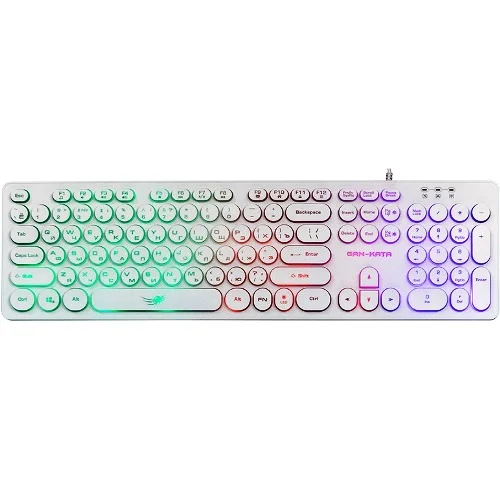 Клавиатура игровая Dialog KGK-16U white Gan-Kata 104кл. радужная подсветка KGK-16U W