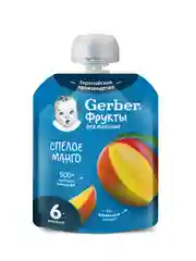 Пюре фруктовое Gerber, спелое манго, с 6 месяцев, 90 г