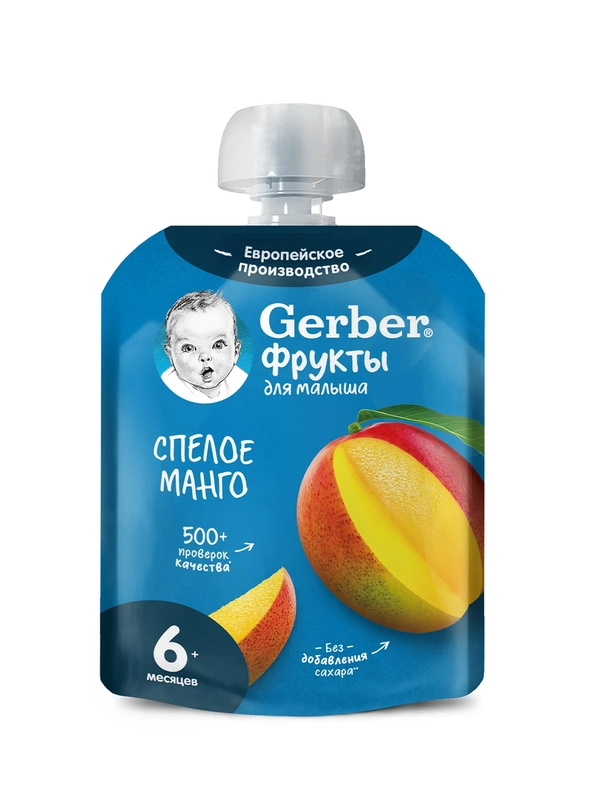 Пюре фруктовое Gerber, спелое манго, с 6 месяцев, 90 г