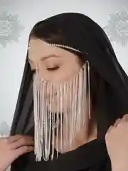 Серебряный бурга, тика, украшение на лицо, маска со стразами