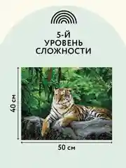 Алмазная мозаика Три совы "Тигр в джунглях", холст, 40х50 см