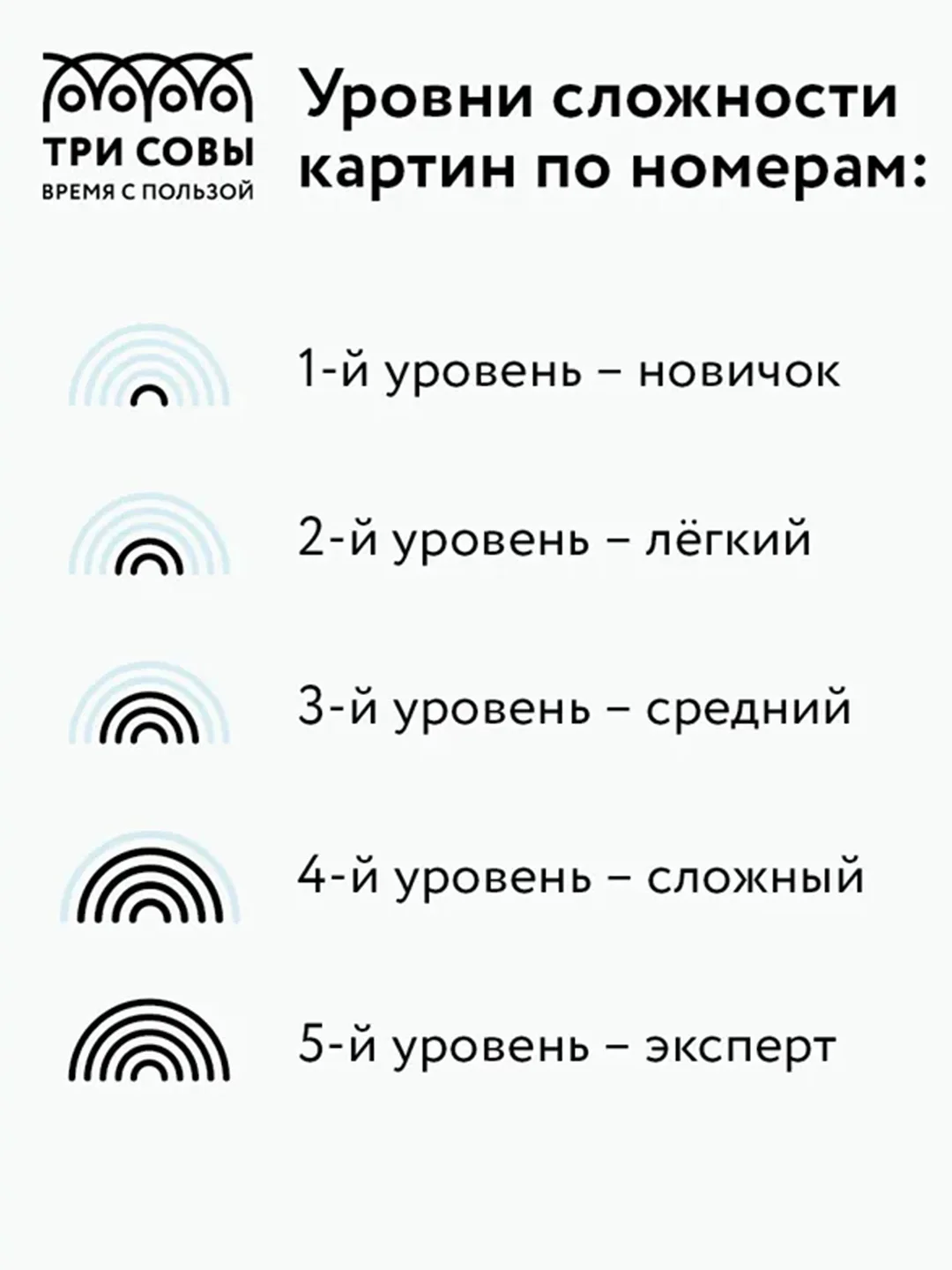 Картина по номерам на холсте Три совы "Кошачий взгляд", с красками и кистями, 30х40 см