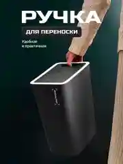 Черный мусорное ведро, узкое, на кухню, с крышкой