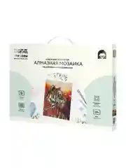 Алмазная мозаика Три совы "Тигр и розы", холст на деревянном подрамнике, 30х40 см